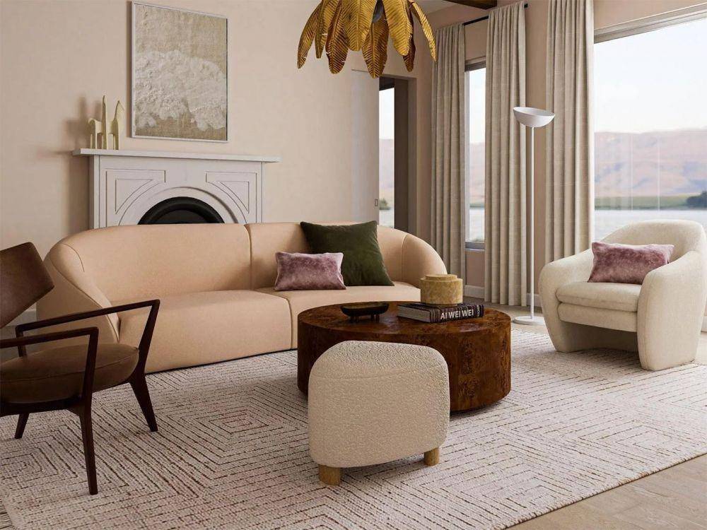 ilustrasi curved furniture (modsy.com)