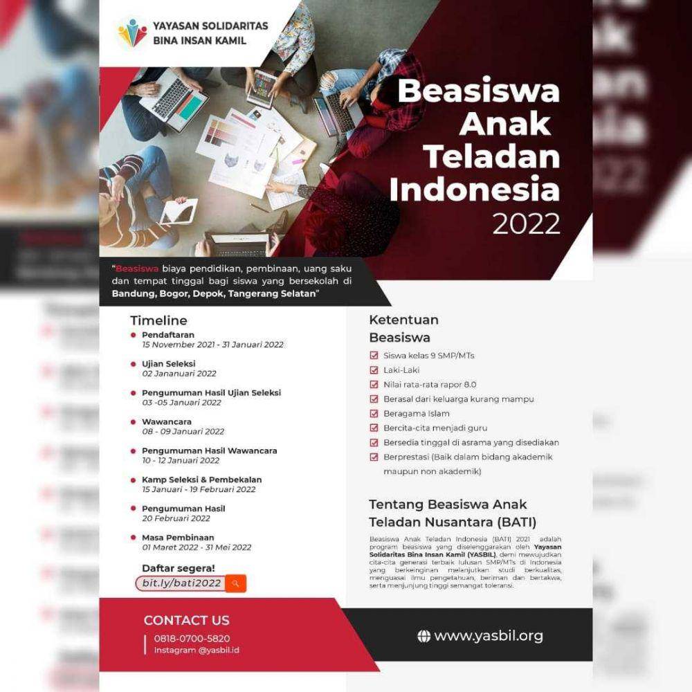 Beasiswa Anak Teladan Indonesia (instagram.com/yasbil.id)