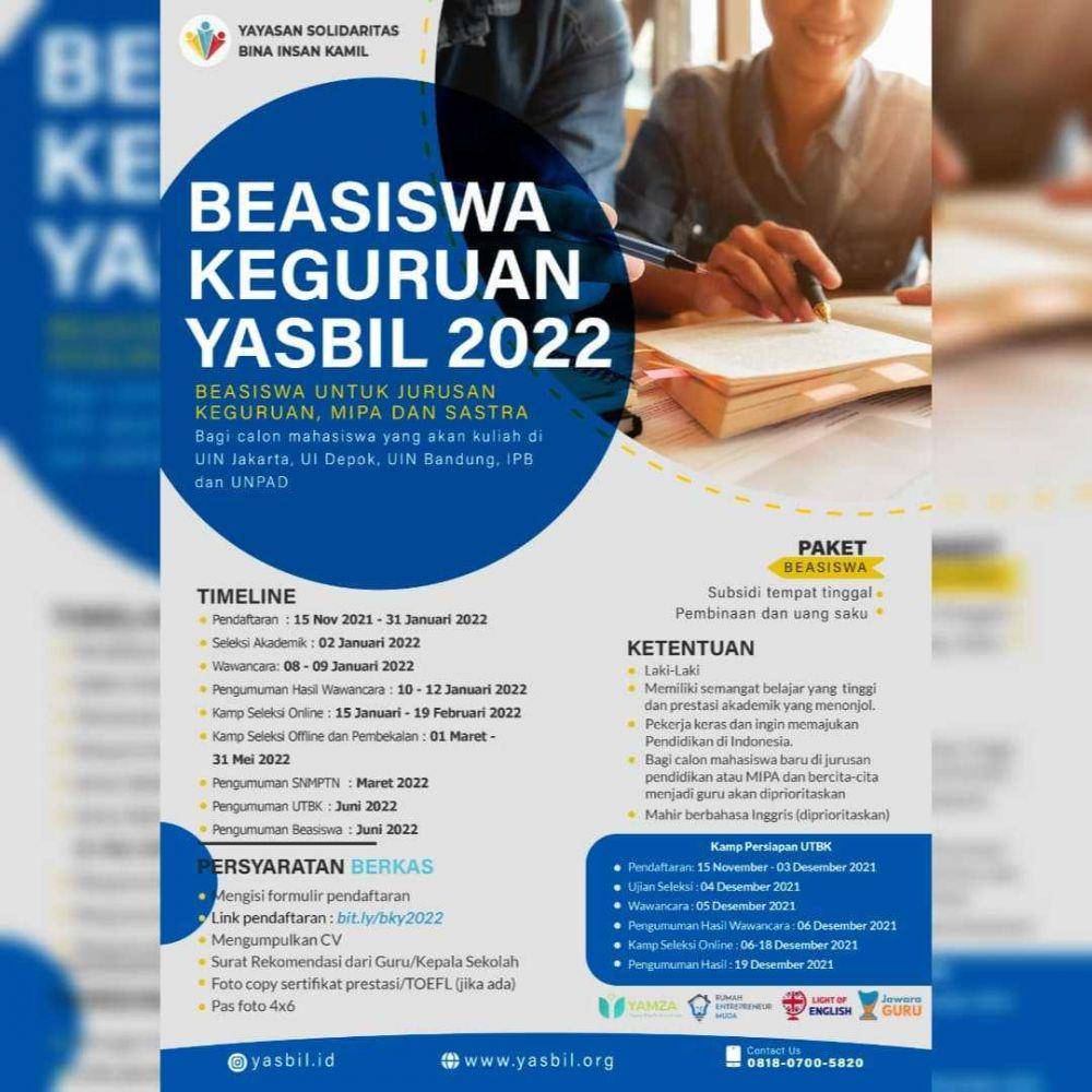 Beasiswa Keguruan Yasbil 2022 (instagram.com/yasbil.id)