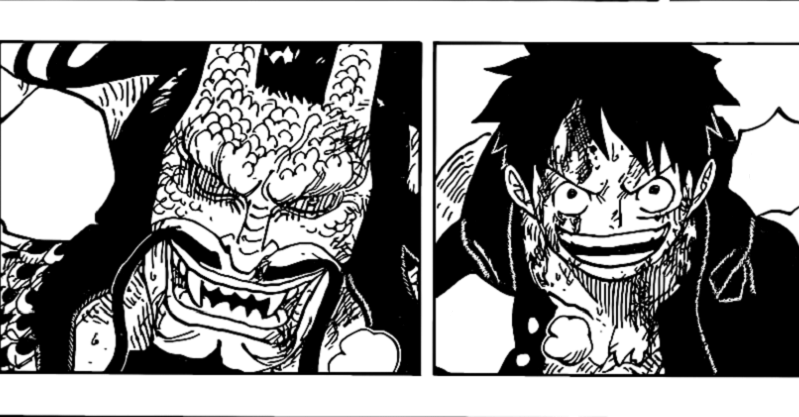 Kaido dan Luffy di bab 1011. (Dok. Shueisha)