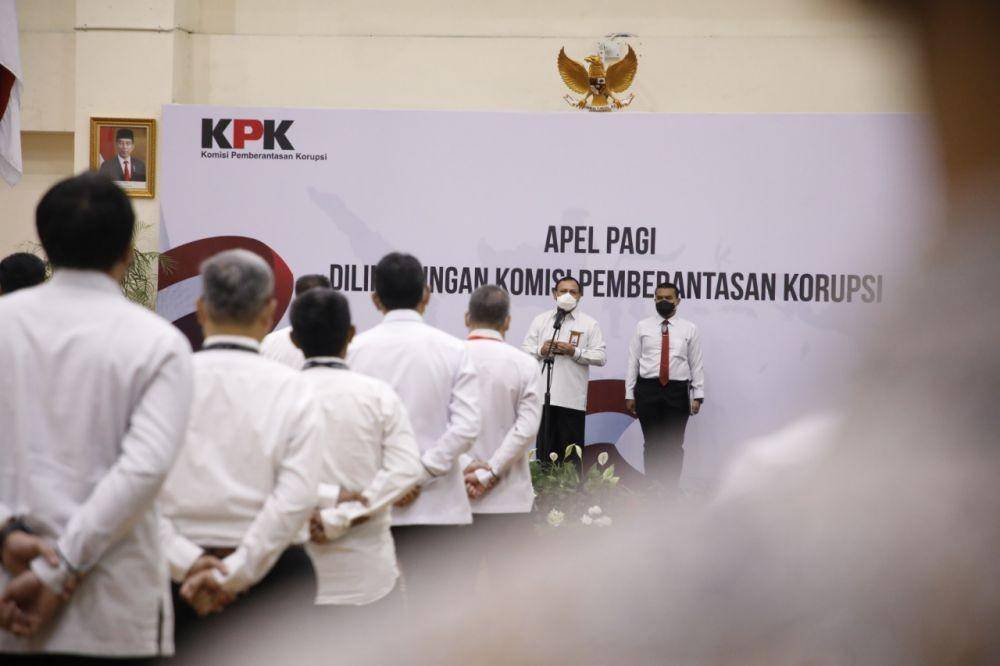 Komisi Pemberantasan Korupsi menggelar apel awal tahun pada Senin (3/1/2022). (dok. KPK)