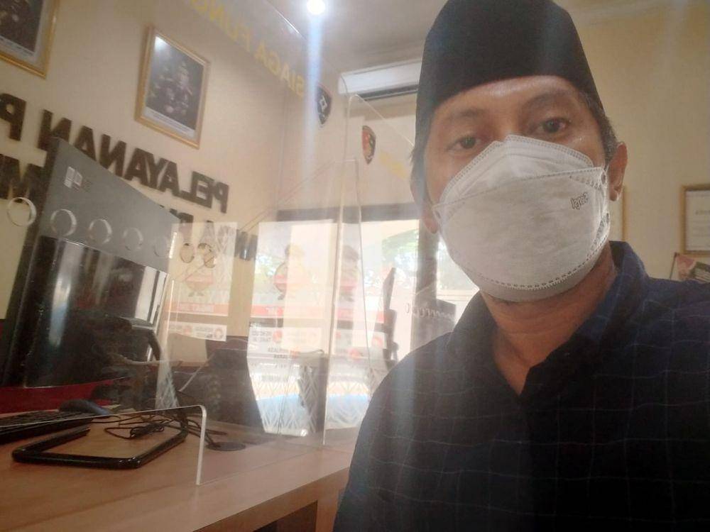 Ketua BMI Sulsel Muhammad Zulkifli saat melapor ke Polda Sulsel. Dok BMI Sulsel