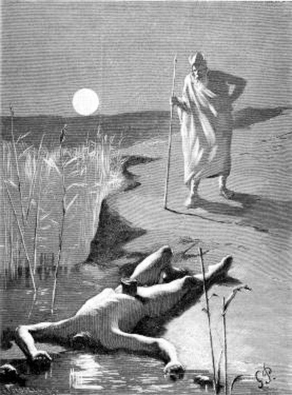 Odin menemukan jenazah Mímir (wikimedia.org)