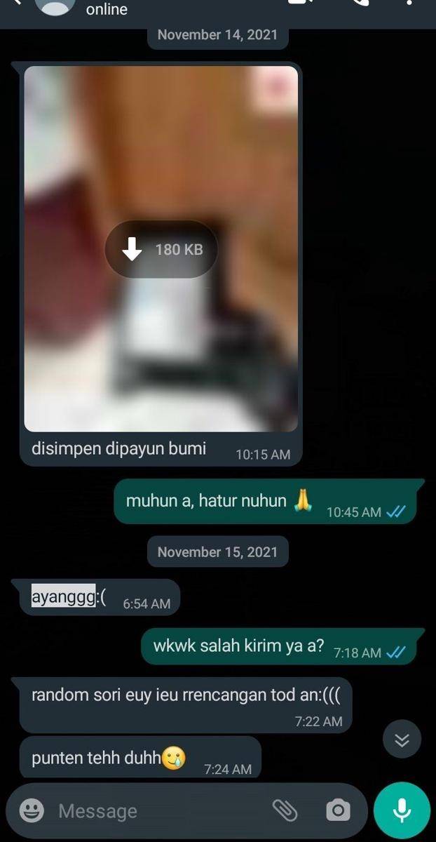 chat dengan kurir (twitter.com/harsasemesta)