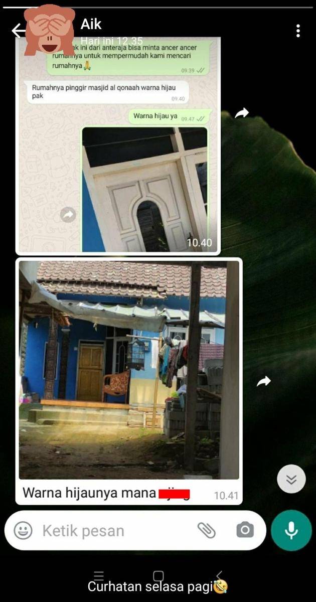 chat dengan kurir (twitter.com/txtdarionlshop)
