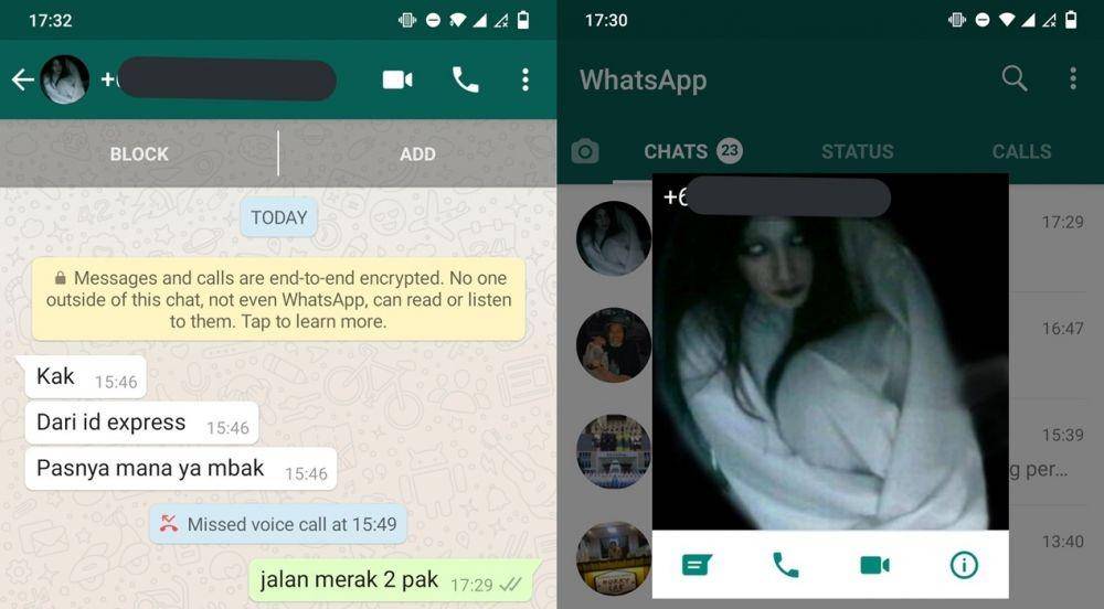 chat dengan kurir (twitter.com/dustyflare)