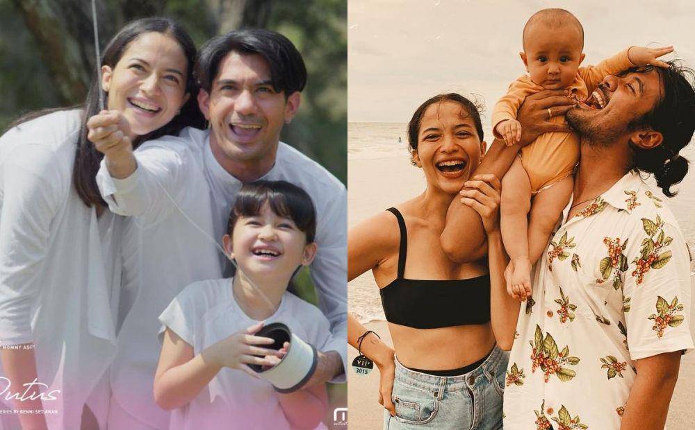 kolase kemesraan Putri Marino bersama suami di series Layangan Putus vs. suami aslinya (dok. MD Entertainment/Layangan Putus | instagram.com/putrimarino)
