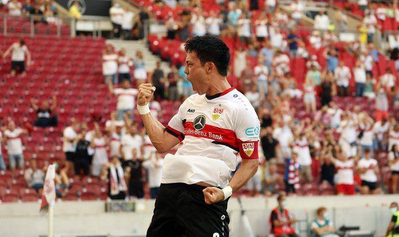 potret selebrasi Wataru Endo di VfB Stuttgart (instagram.com/endwataru)