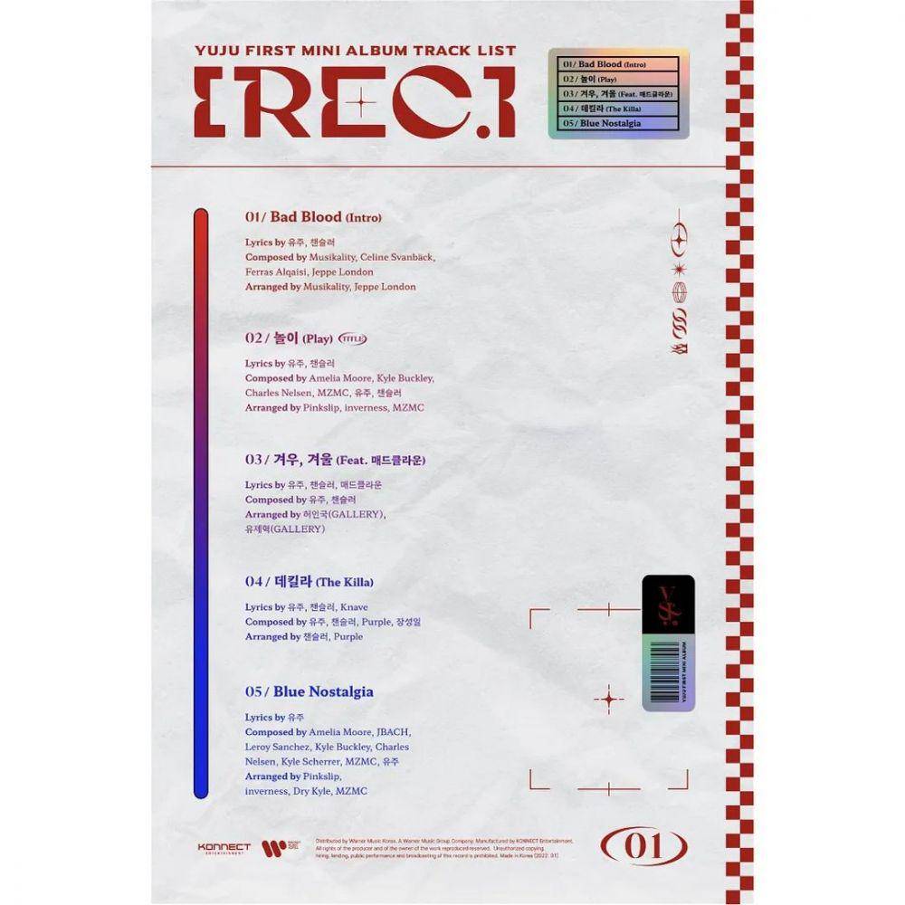 daftar lagu di mini album pertama Yuju, REC (instagram.com/yuju_konnectent)