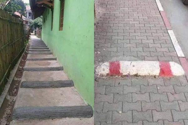 10 Potret Polisi Tidur Ngaco Ini Bikin Kendaraan Rontok