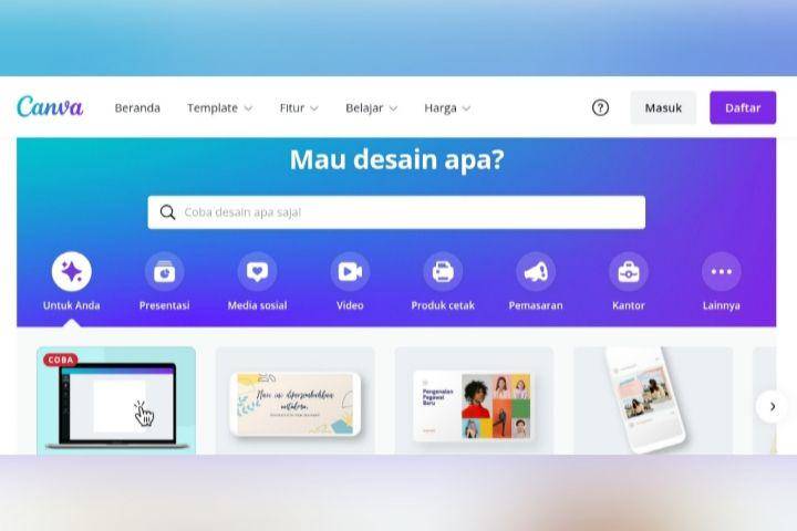 tampilan depan Canva (www.canva.com)