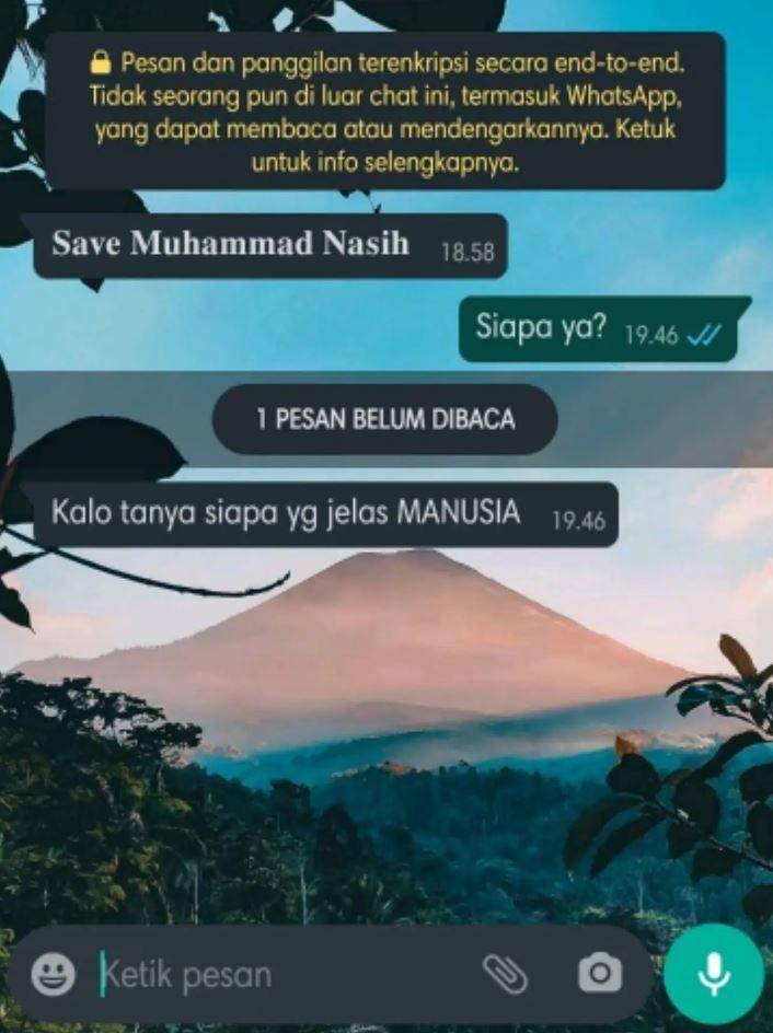 chat kasih tahu nomor WA (twitter.com/narainja)