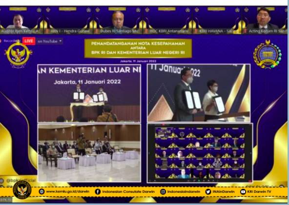 Kementerian Luar Negeri menandatangani nota kesepahaman dengan Badan Pemeriksa Keuangan (Dok. Kemlu)