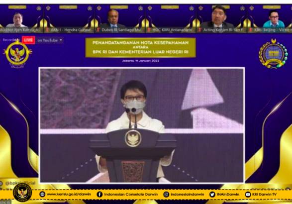 Kementerian Luar Negeri menandatangani nota kesepahaman dengan Badan Pemeriksa Keuangan (Dok. Kemlu)