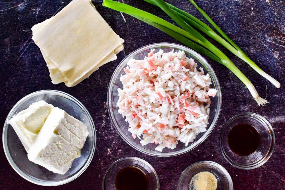 iustrasi bahan-bahan yang dibutuhkan untuk membuat crab ragoon (lemontreedwelling.com)