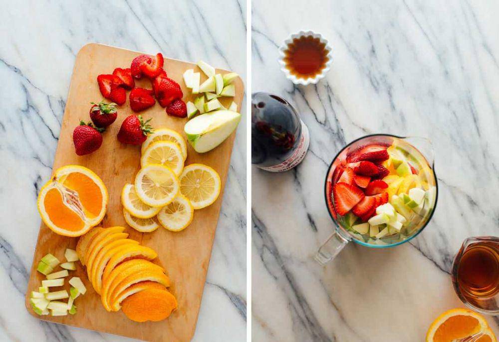 ilustrasi bahan-bahan untuk sangria (cookieandkate.com)