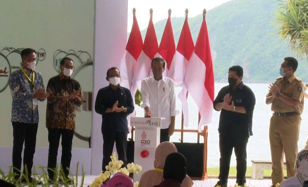Presiden Jokowi Luncurkan Injourney Holding Pariwisata dan Pendukung di Lombok Tengah pada Kamis (13/1/2022). (youtube.com/Sekretariat Presiden)