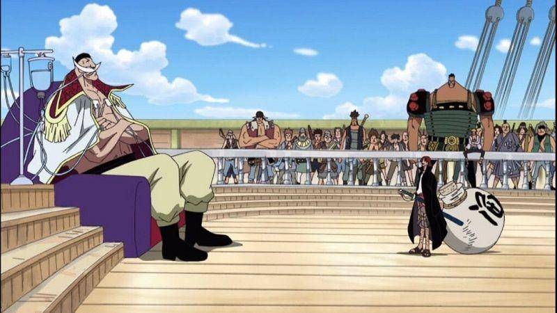Pertemuan Whitebeard dan Shanks. (Dok. Toei Animation/One Piece)