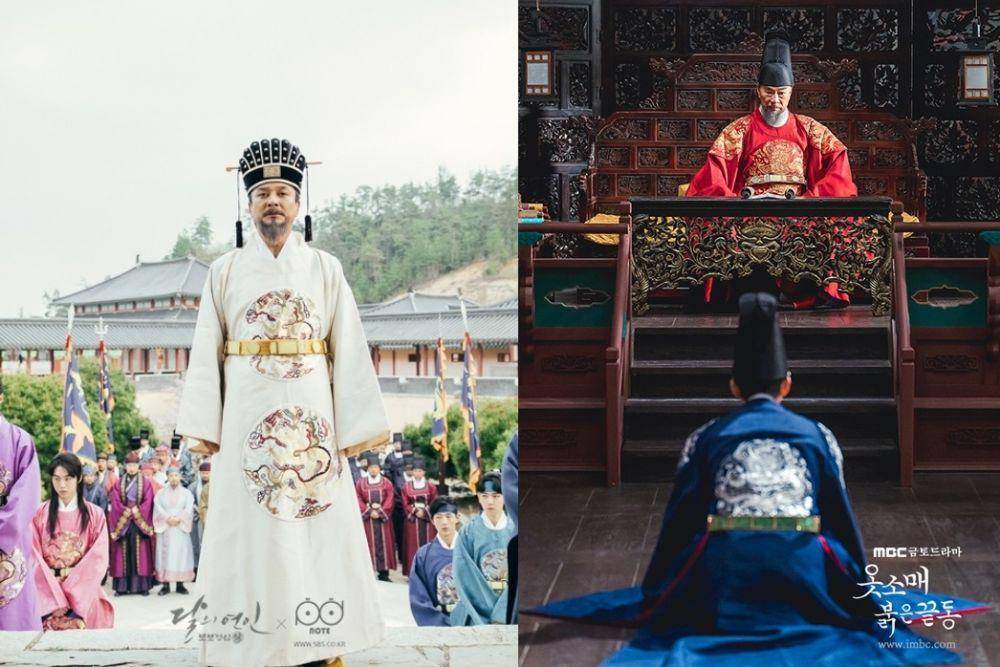 potret Jo Min Ki dalam Moon Lovers: Scarlet Heart Ryeo (dok. SBS/Moon Lovers: Scarlet Heart Ryeo) | potret Lee Deok Hwa dan Lee Jun Ho dalam The Red Sleeve (dok. MBC/The Red Sleeve)