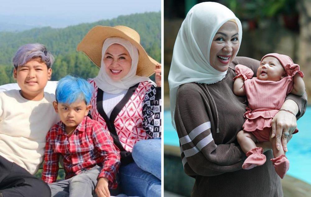 9 Potret Shanty Denny saat Momong Buah Hati, Bahagia dengan Tiga Anak!
