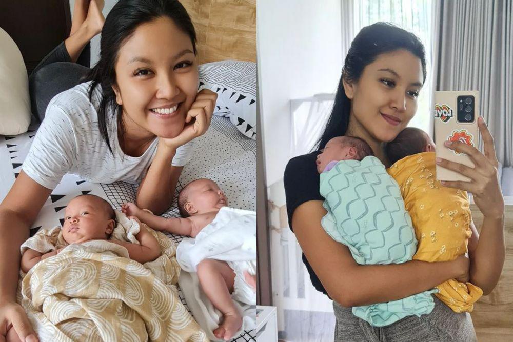 10 Potret Keseharian Zivanna Letisha Asuh Anak Kembar, Cekatan Abis!