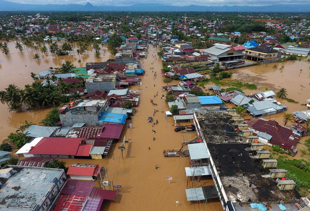 ilustrasi banjir bandang di Gowa, Sulawesi Selatan tahun 2019 (scmp.com)