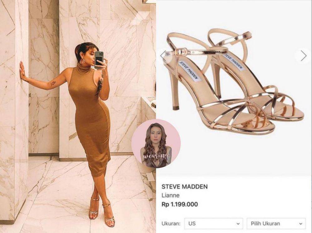 Awkarin memakai heels dari merk Steve Madden (instagram.com/awkarin.wearing)