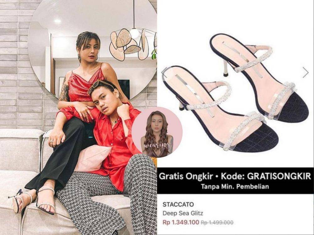 Awkarin memakai heels dari merk Staccato (instagram.com/awkarin.wearing)