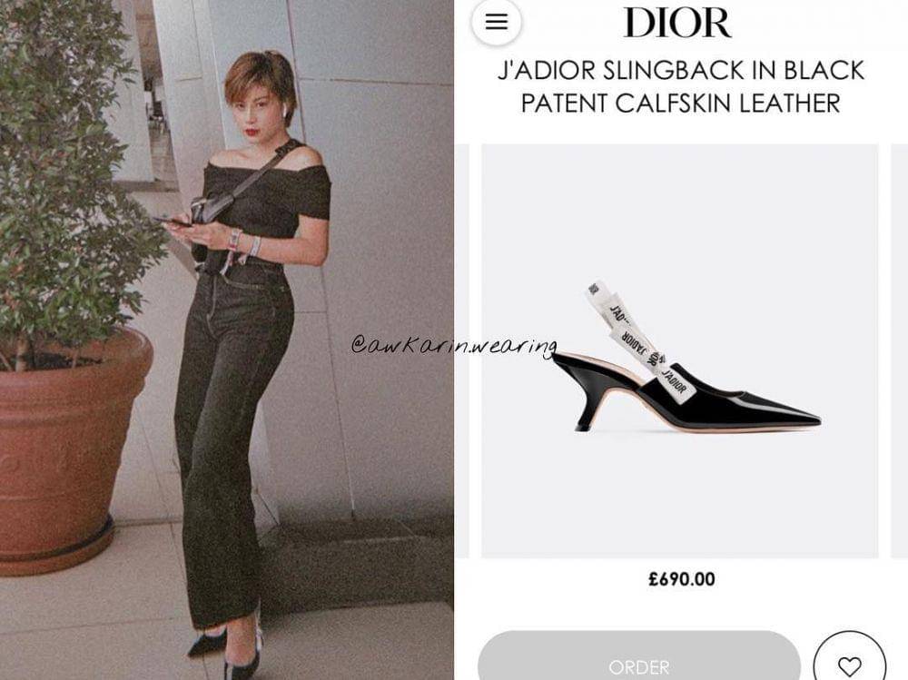 Awkarin memakai heels dari merk Dior (instagram.com/awkarin.wearing)