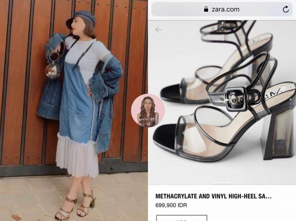 Awkarin memakai heels dari merk Zara (instagram.com/awkarin.wearing)