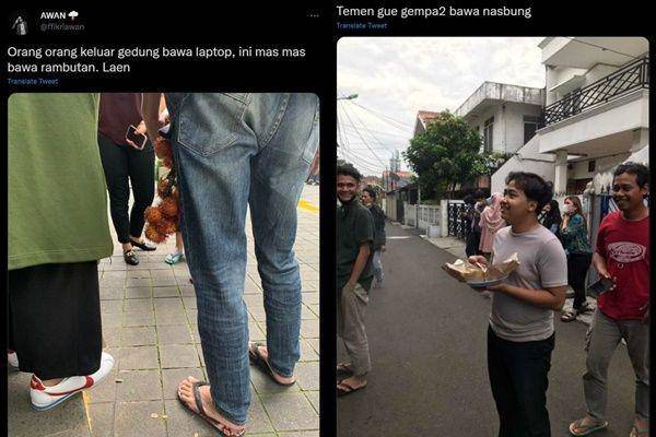 asal selamatkan barang saat gempa (twitter.com/ffikriawan | twitter.com/satyanugrahr)
