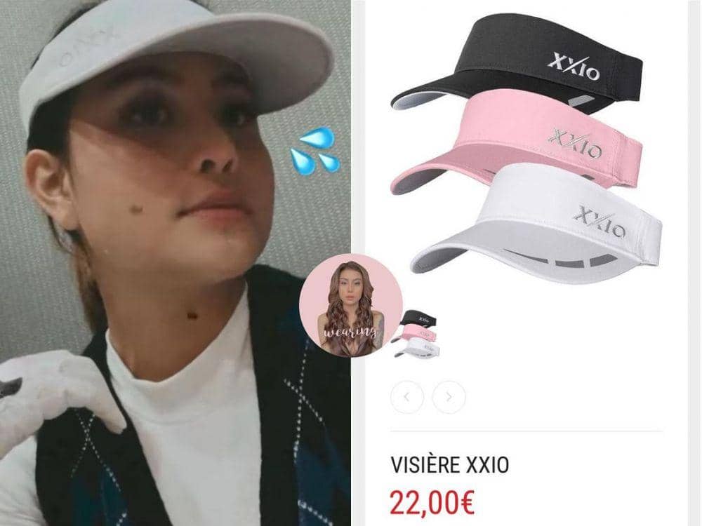 Awkarin memakai topi dari merk Xxio (instagram.com/awkarin.wearing)