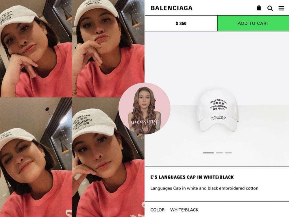 Awkarin memakai topi dari merk Balenciaga (instagram.com/awkarin.wearing)