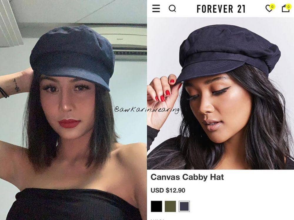 Awkarin memakai topi dari merk Forever 21 (instagram.com/awkarin.wearing)