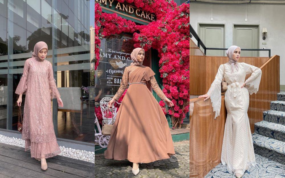 10 Inspirasi Model Gaun Bridesmaid Hijab ala Selebgram Vina Maulina