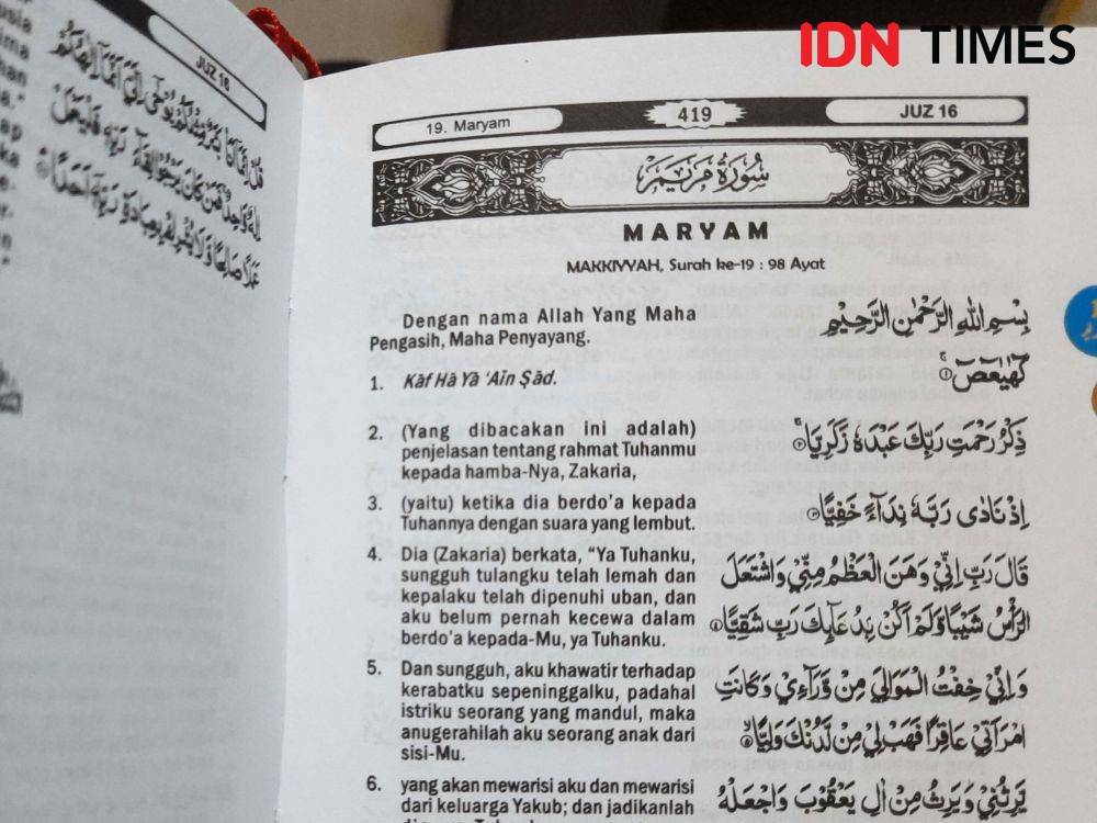 ilustrasi Al-Qur'an surat Maryam (IDN Times/Langgeng Irma)