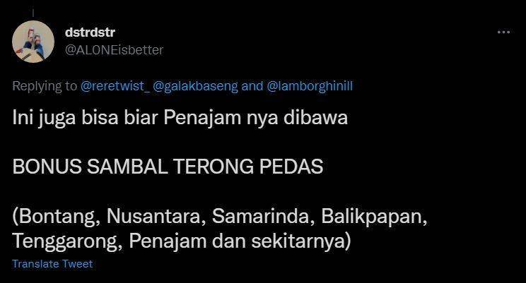celetukan warganet ibu kota baru (twitter.com/aloneisbetter)