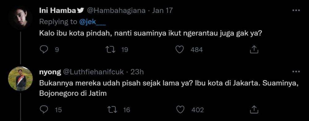 celetukan warganet ibu kota baru (twitter.com/hambahagiana)