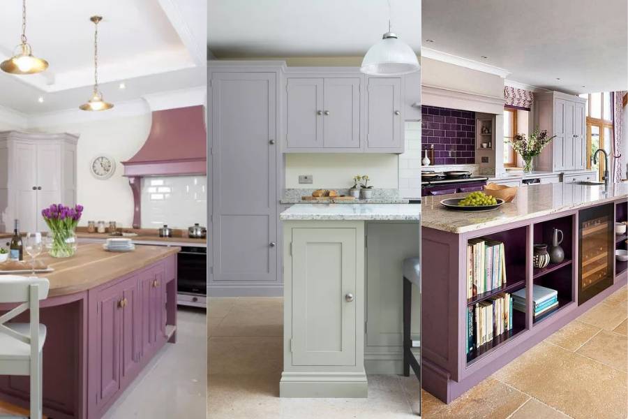 ilustrasi dapur dengan konsep warna ungu (realhomes.com | houszed.com)