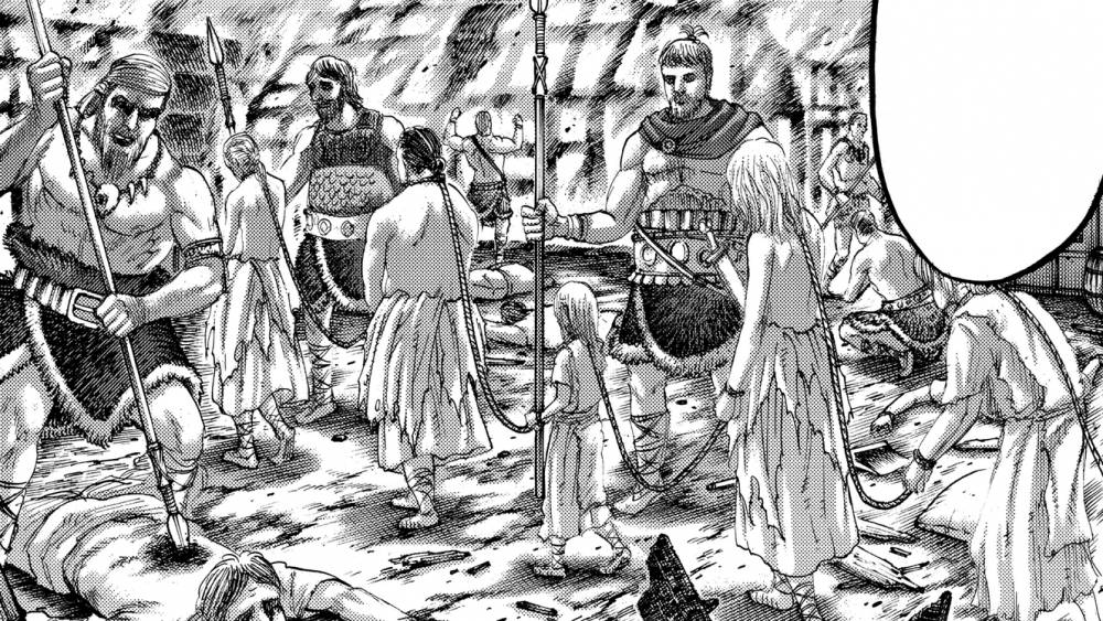 Eldian memperbudak penduduk di desa Ymir. (dok. Kodansha/Attack on Titan)