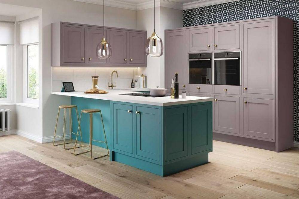 ilustrasi dapur dengan konsep warna ungu (houszed.com)