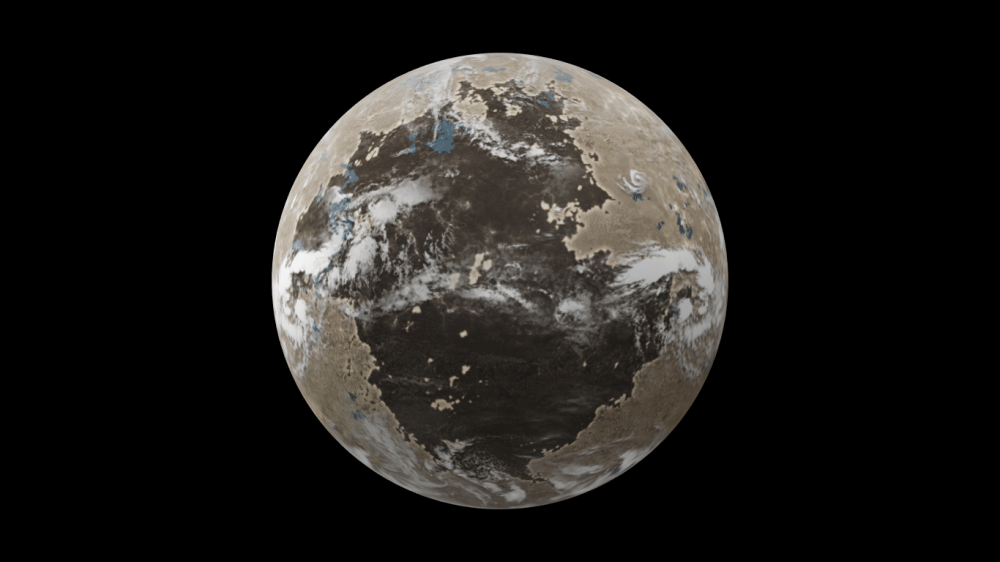 Model simulasi 3D dari Planet Proxima b yang dibuat oleh NASA. (medium.com/NASA)