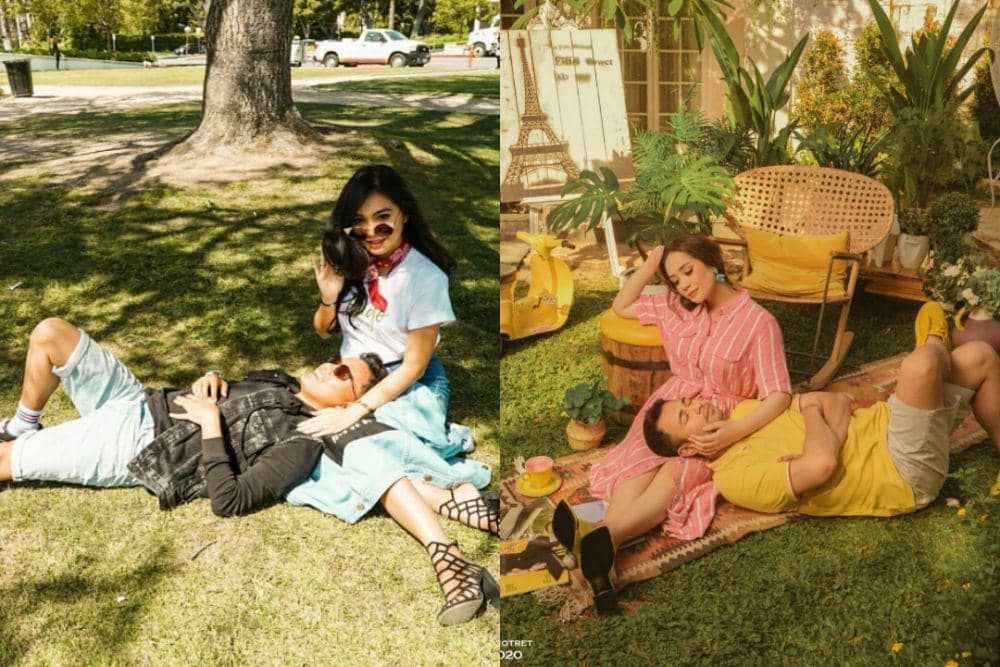 9 Pose Manja Artis Tidur di Pangkuan Istrinya, Tempat Ternyaman!