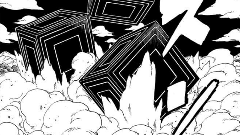 Kubus-kubus hitam yang dimunculkan Kawaki. (Dok. Shueisha/Boruto: Naruto Next Generations)