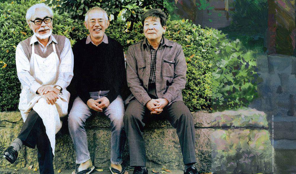 Hayao Miyazaki, Toshio Suzuki, dan Isao Takahata (animeland.fr)