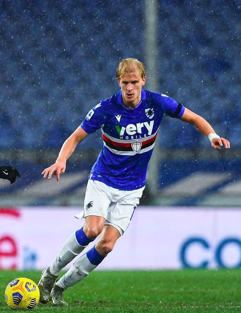 Morten Thorsby saat bertanding bersama Sampdoria. (instagram.com/mortenthorsby)