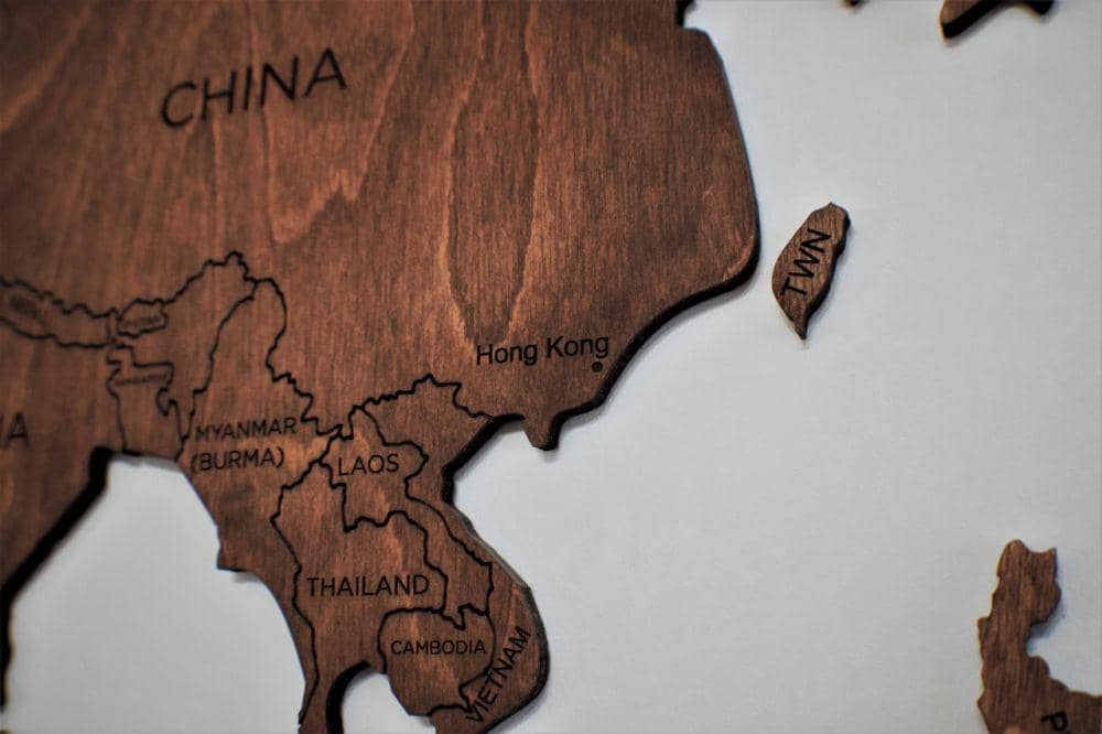 ilustrasi peta China, Taiwan, Hongkong, Macau dan negara di sekitarnya (pexels.com/Anthonybeck)