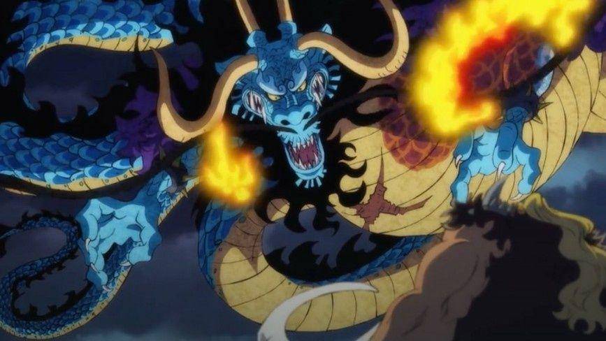 Kaido berubah wujud menjadi naga. (dok. Toei Animation/One Piece)