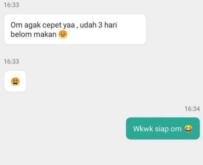 chat driver ojek online buru-buru (instagram.com/lambe_ojol)