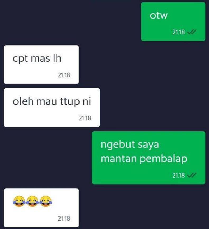 chat driver ojek online buru-buru (instagram.com/newdramaojol.id)